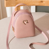 Women Small Backpack Letter Purse Mobile Phone Messenger Bag