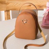 Women Small Backpack Letter Purse Mobile Phone Messenger Bag