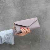 Heart Pendant Embossed Leather Women's Purse