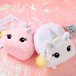 Unicorn Plush Backpack for Girls Student