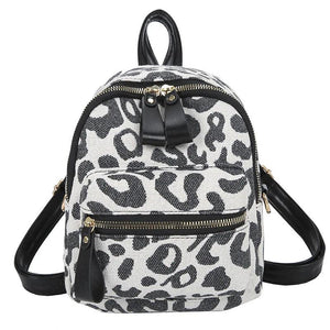 Leopard Mini Women's Backpack Small School Bag Rucksack for Teen Girls