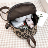 Leopard Mini Women's Backpack Small School Bag Rucksack for Teen Girls