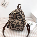 Leopard Mini Women's Backpack Small School Bag Rucksack for Teen Girls