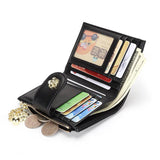 Women's Sheepskin Leather Wallet Plaid Purse