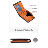 Men's Carbon Fiber RFID Wallet Slim Short Leather