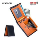Men's Carbon Fiber RFID Wallet Slim Short Leather