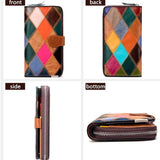 Women's Plaid Leather Clutch Purse