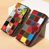Women's Plaid Leather Clutch Purse
