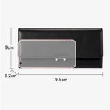 Women's Long Leather Wallet Large-Capacity Tri-Fold Clutch Purse