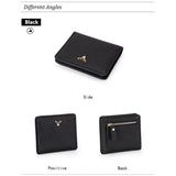 Genodern Leather Wallet Short Women's Purse Full Cowhide