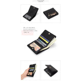 Genodern Leather Wallet Short Women's Purse Full Cowhide