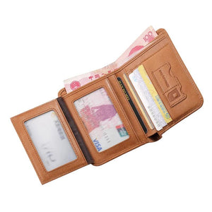 Small Cow Leather Women Wallet Short Female Purse