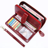 Women Leather Wallet Long Clutch Purse Large Capacity Coin Bag Wallets