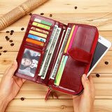 Women Leather Wallet Long Clutch Purse Large Capacity Coin Bag Wallets