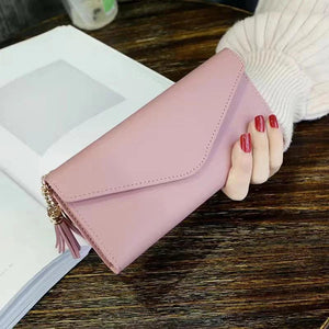 Tassel Heart Pendant Clutch Bag Multi-Functional Lychee Pattern