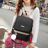 Anti-Theft Women Travel Backpack Solid School Bag