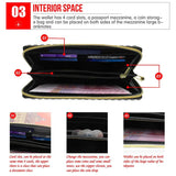 Maltese Floral Long Leather Wallet for Women