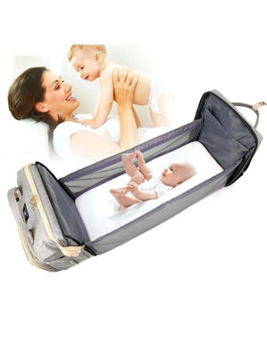 Diaper Bag Backpack with Bassinet Folding Crib, Large Capacity Mummy Bag