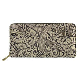 Ladies Leather Wallets Polynesian Pattern Long Purses