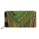 Ladies Leather Wallets Polynesian Pattern Long Purses