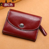 Short Leather Wallet Women's Small Change Wallet