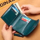 Short Leather Wallet Women's Small Change Wallet
