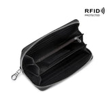 RFID Blocking Leather Women Wallet Clutch Carving&Painting
