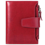 Leather Lady Purse Short Wallet Multi-function