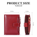 Leather Lady Purse Short Wallet Multi-function