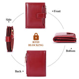 Leather Lady Purse Short Wallet Multi-function