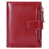 Leather Lady Purse Short Wallet Multi-function