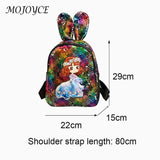 Cute Rabbit Ear Sequin Backpack - School & Travel Knapsack