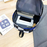 Plaid Nylon Backpack for Women Unisex Travel Daypack Book Bag