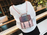 Mini Sequins Girls Backpack Sweet Girl Shoulder Bag High PU Leather Women Bag