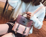 Mini Sequins Girls Backpack Sweet Girl Shoulder Bag High PU Leather Women Bag