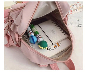 Qiaoduo Mini Canvas Backpack for Women Anti-theft Shoulder Bag