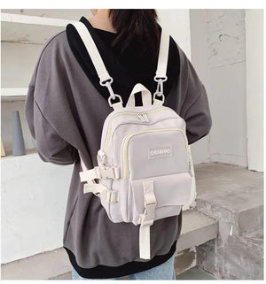 Qiaoduo Mini Canvas Backpack for Women Anti-theft Shoulder Bag