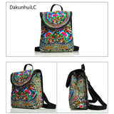 Vintage Embroidery Ethnic Backpack Flower Travel Shoulder Bag