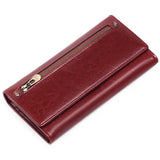 RFID Leather Long Wallet for Women