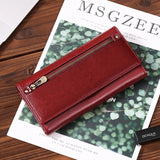 RFID Leather Long Wallet for Women