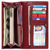 RFID Leather Long Wallet for Women