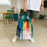 Watercolor Ink Print School Backpack Girls Boys Rucksack Shoulder Bag
