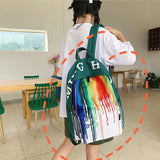 Watercolor Ink Print School Backpack Girls Boys Rucksack Shoulder Bag