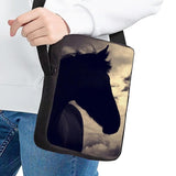 Kids School Bag Horse Pattern 3D Printing Messenger Bag Casual Travel Shoulder B