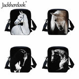 Horse Pattern 3D Print Kids Messenger Bag School Lunch Teen Crossbody