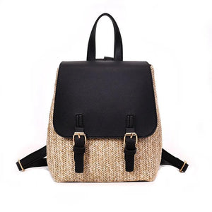 Women Small Backpack Purse PU Weave Mori Girl