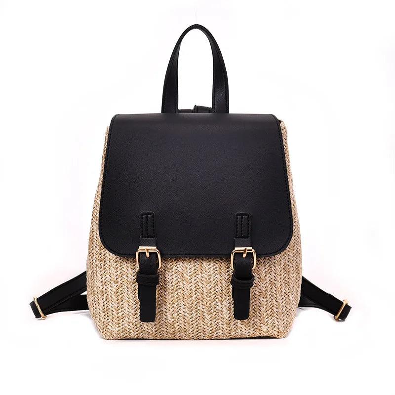 Women Small Backpack Purse PU Weave Mori Girl