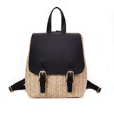Women Small Backpack Purse PU Weave Mori Girl