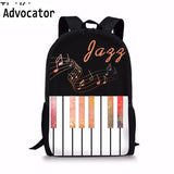 Stylish Piano Keyboard/Music Note Print Student Backpack