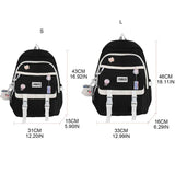 Backpack with Pin Accessories Pendant Student School Bag